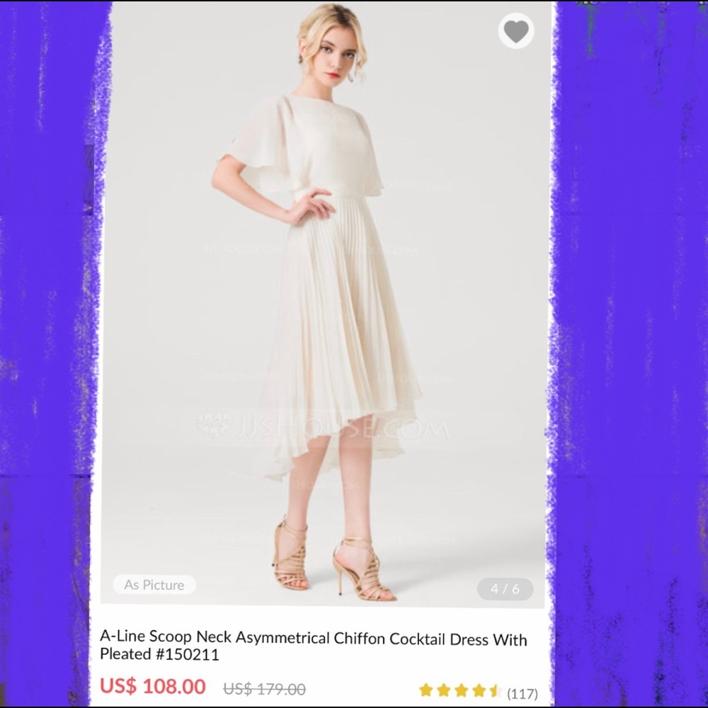 White cocktail dress - size 18 - NWT